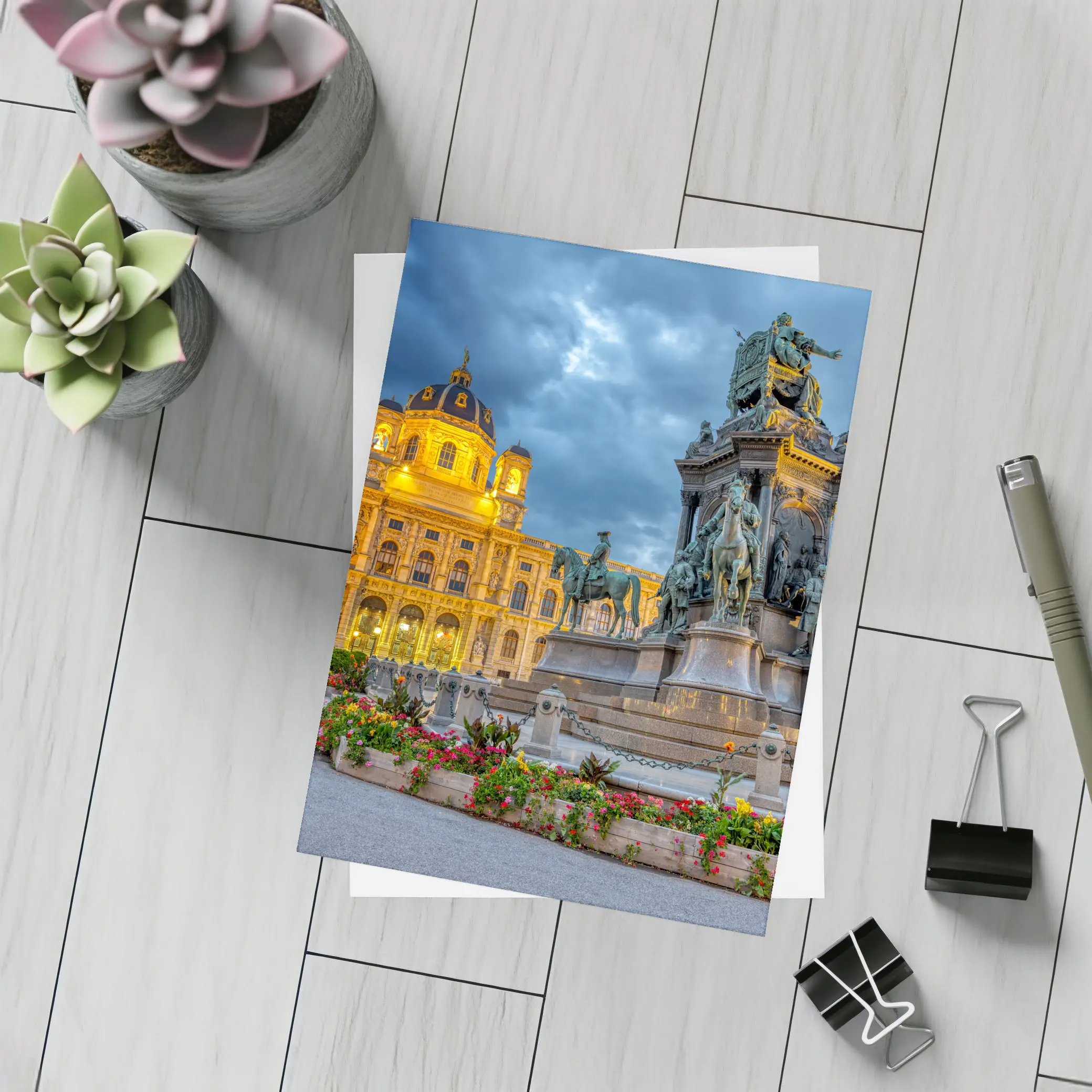 Maria Theresa Monument Vienna Austria Dusk – Postcards