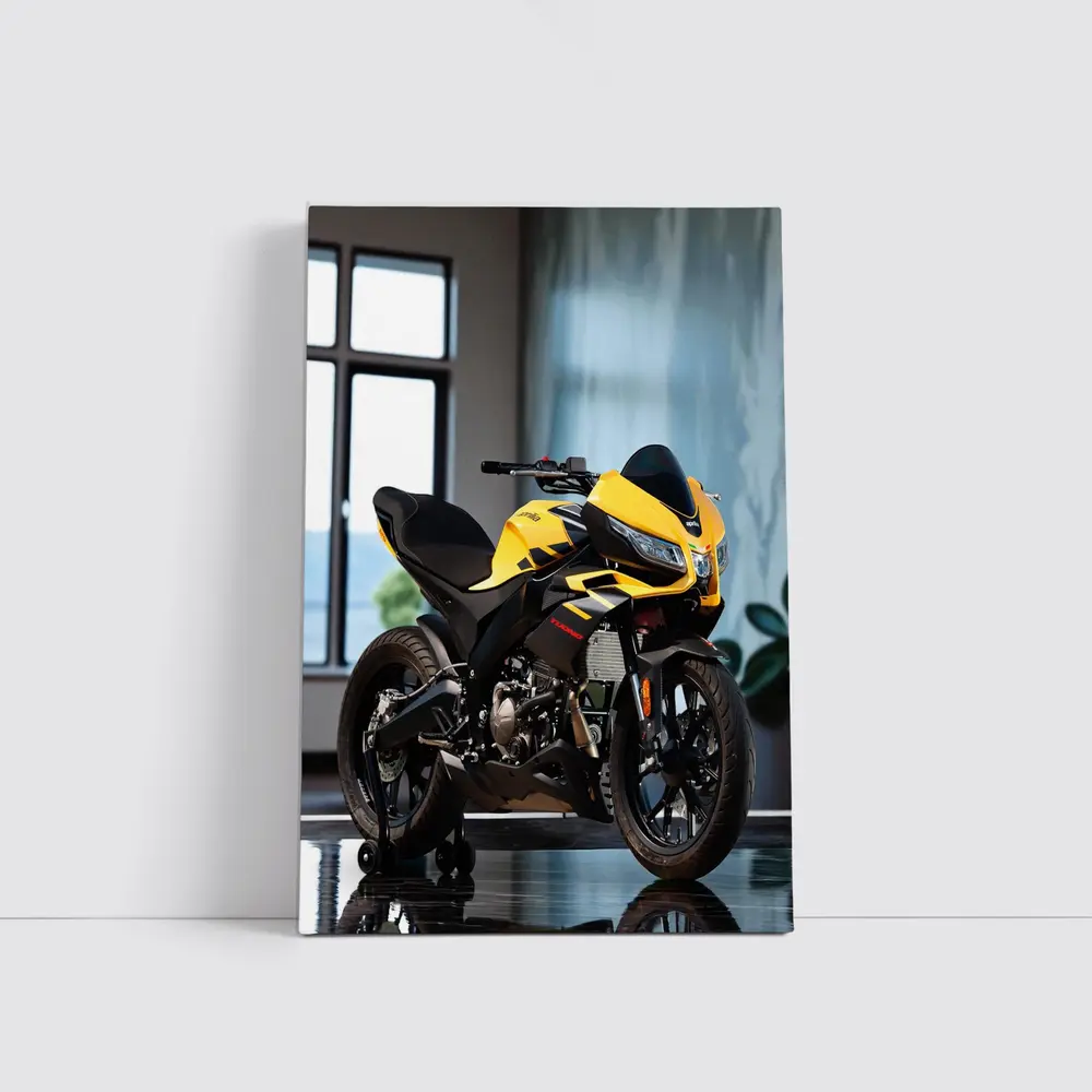 Yellow Black Sport Bike Indoor Studio – Wall Art