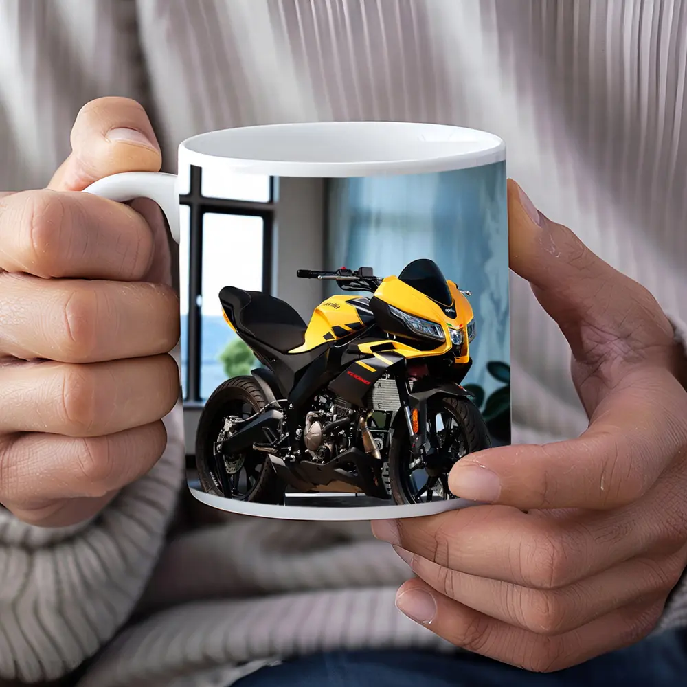 Yellow Black Sport Bike Indoor Studio – Mugs