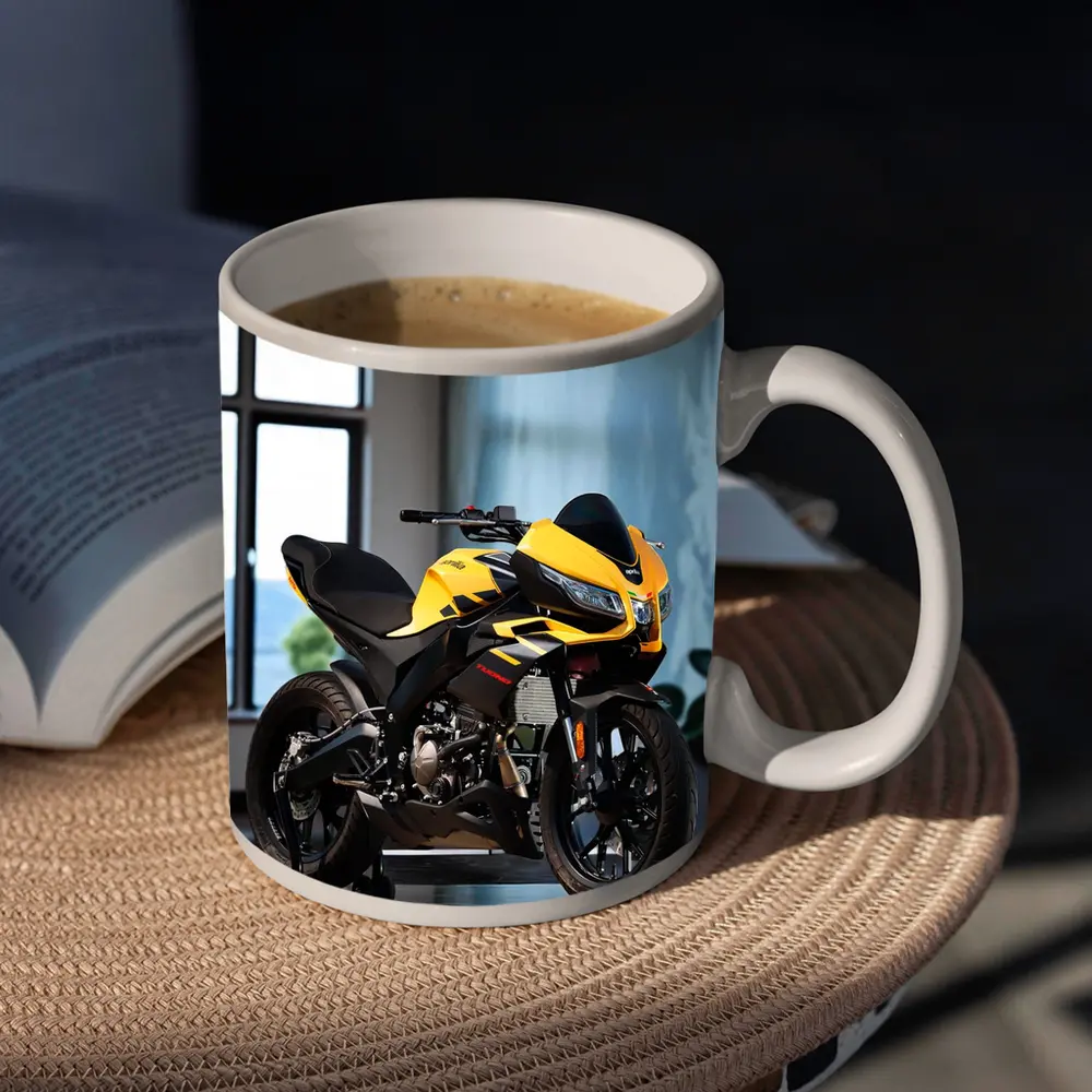 Yellow Black Sport Bike Indoor Studio – Mugs