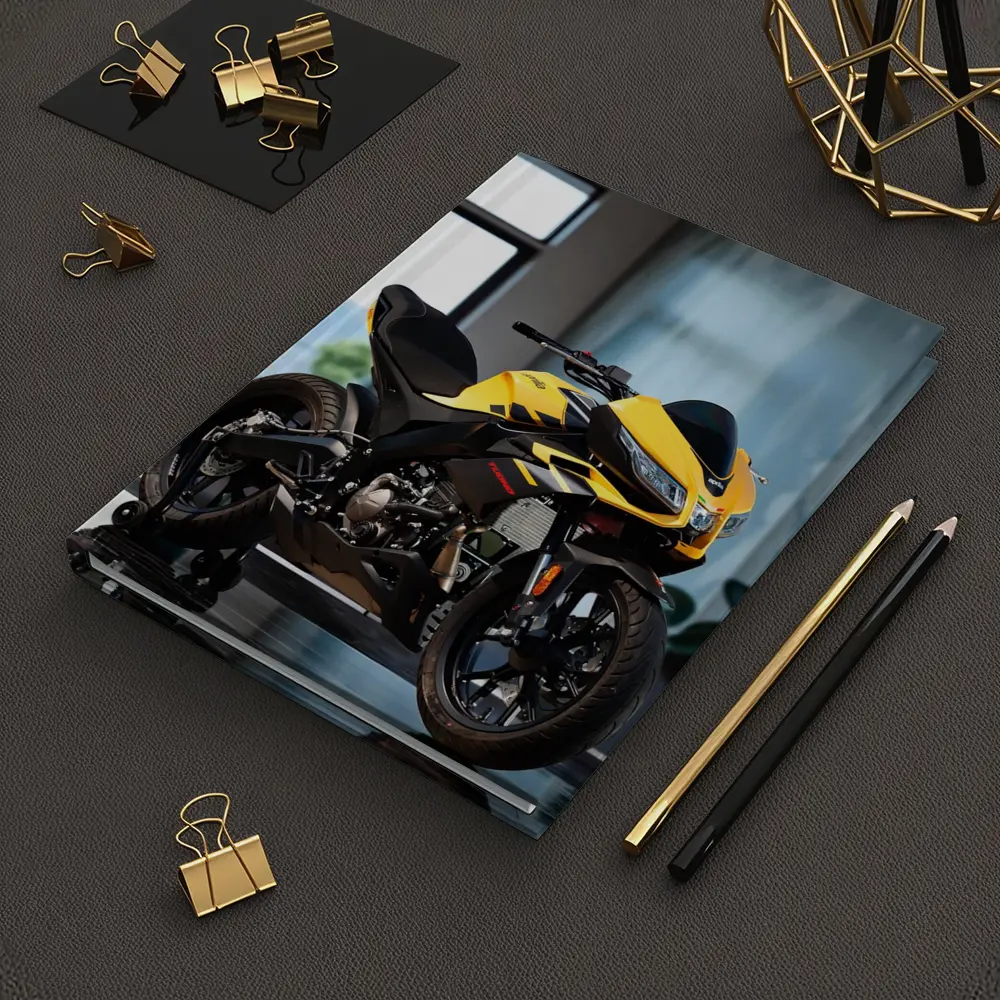 Yellow Black Sport Bike Indoor Studio – Notebooks