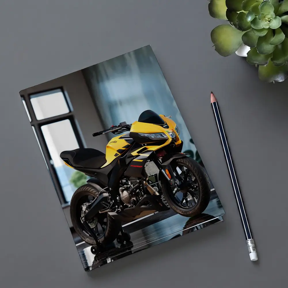Yellow Black Sport Bike Indoor Studio – Notebooks