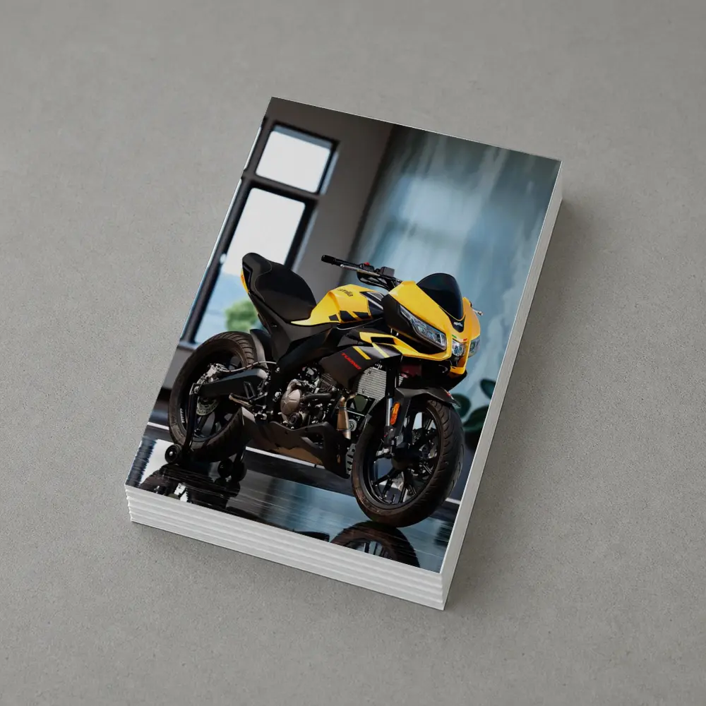 Yellow Black Sport Bike Indoor Studio – Postcards