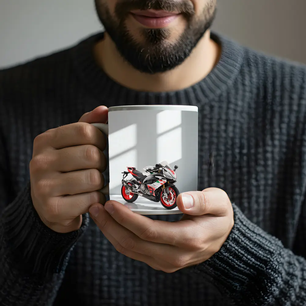Aprilia RS660 Sport Bike White Studio – Mugs