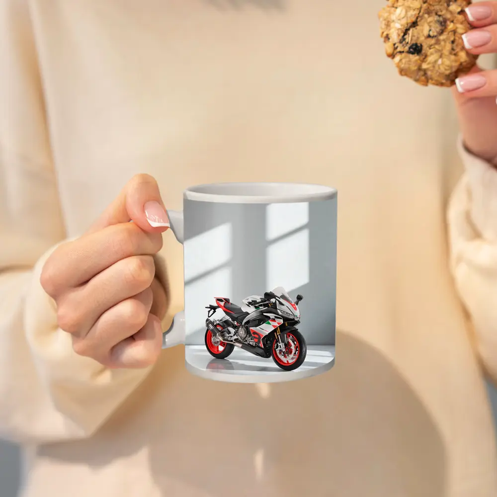 Aprilia RS660 Sport Bike White Studio – Mugs