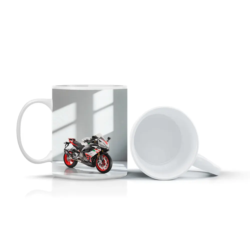 Aprilia RS660 Sport Bike White Studio – Mugs