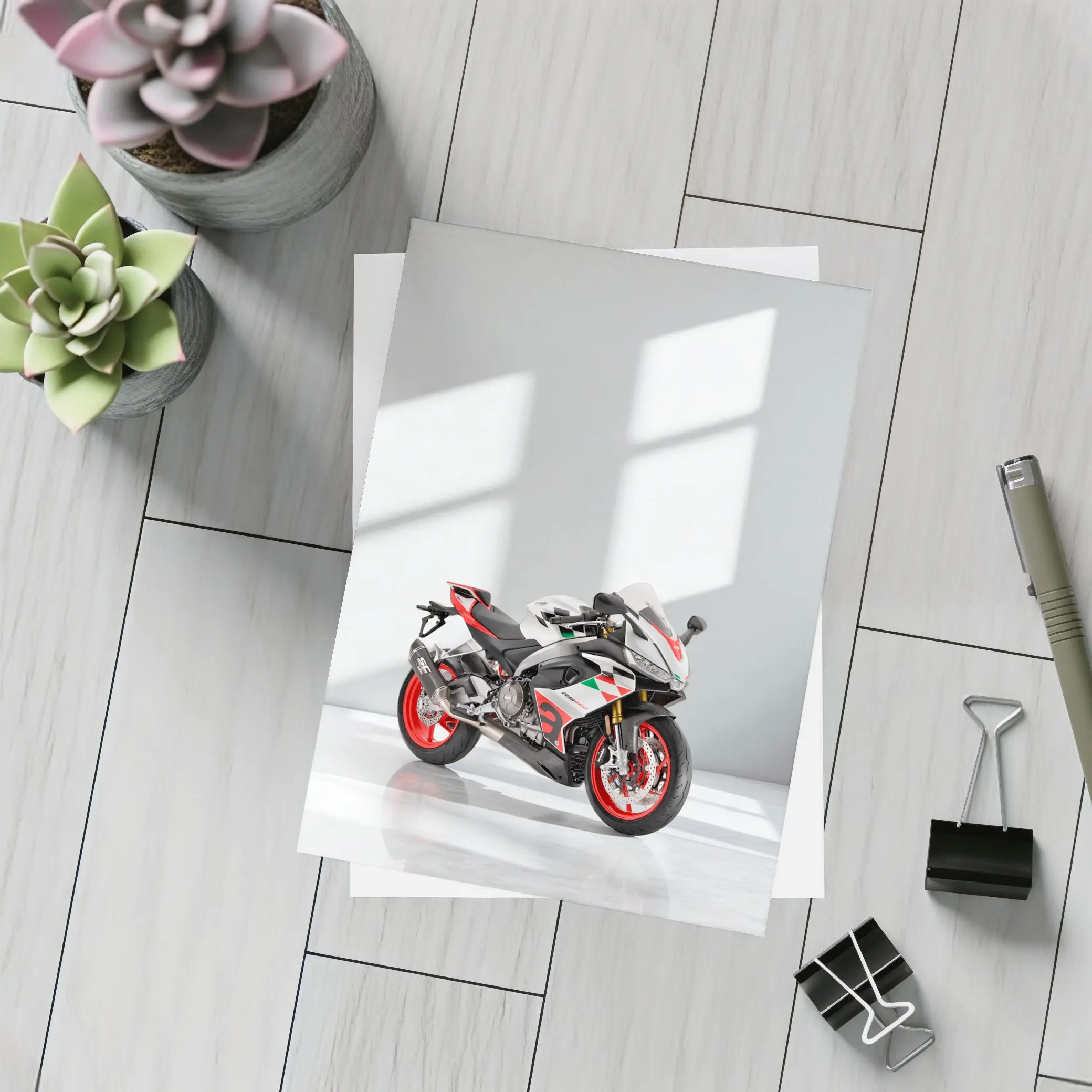 Aprilia RS660 Sport Bike White Studio – Postcards