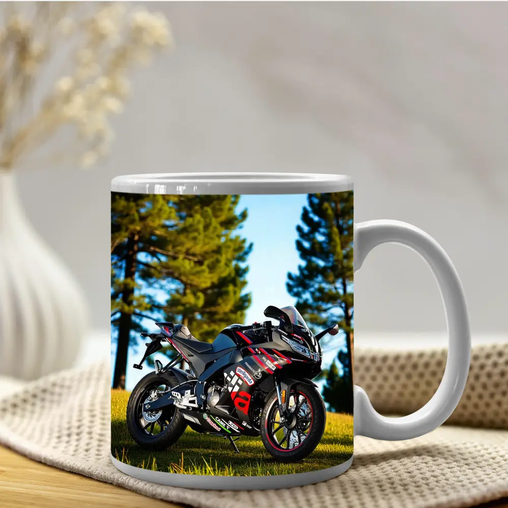 Aprilia Sport Bike Black Red Outdoor Grass – Mugs