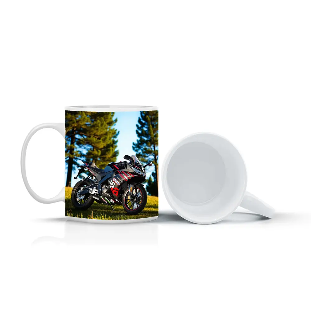 Aprilia Sport Bike Black Red Outdoor Grass – Mugs