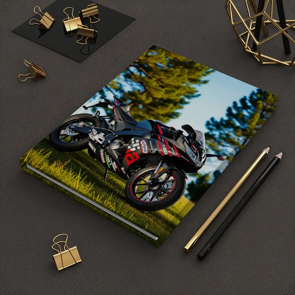 Aprilia Sport Bike Black Red Outdoor Grass – Notebooks