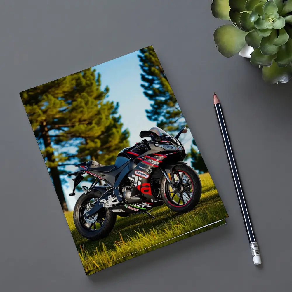 Aprilia Sport Bike Black Red Outdoor Grass – Notebooks