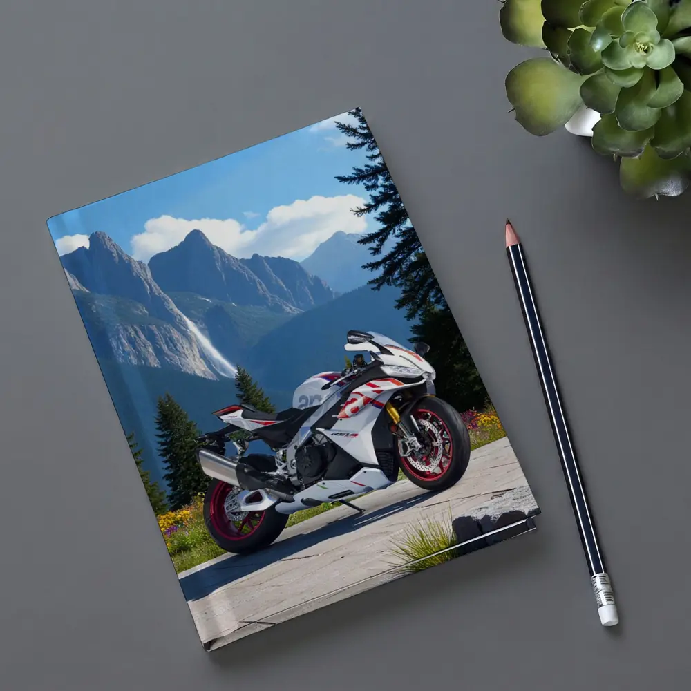 Sport Bike Superbike Mountain Waterfall Scenic View – Notebooks