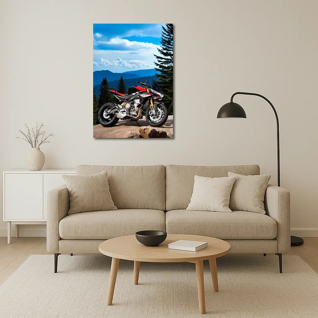 Aprilia Tuono Streetfighter Motorcycle Mountain Forest – Wall Art