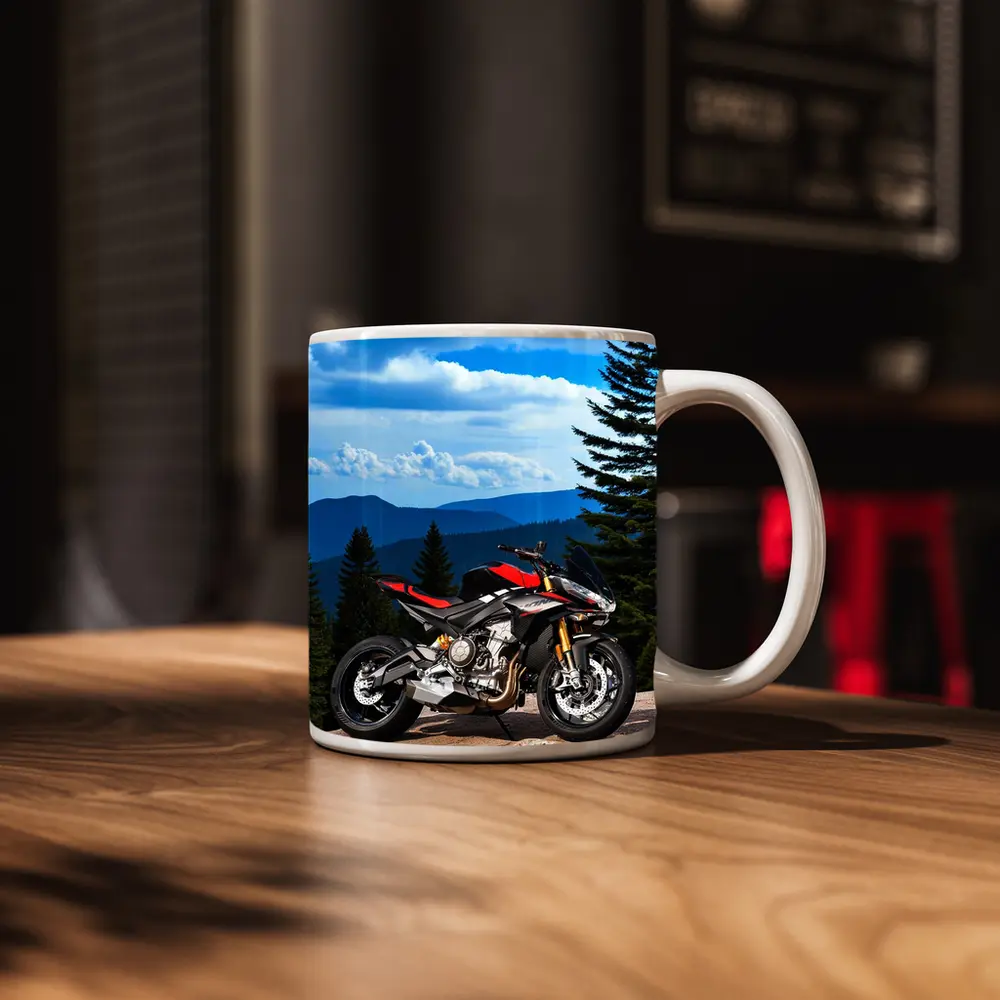 Aprilia Tuono Streetfighter Motorcycle Mountain Forest – Mugs