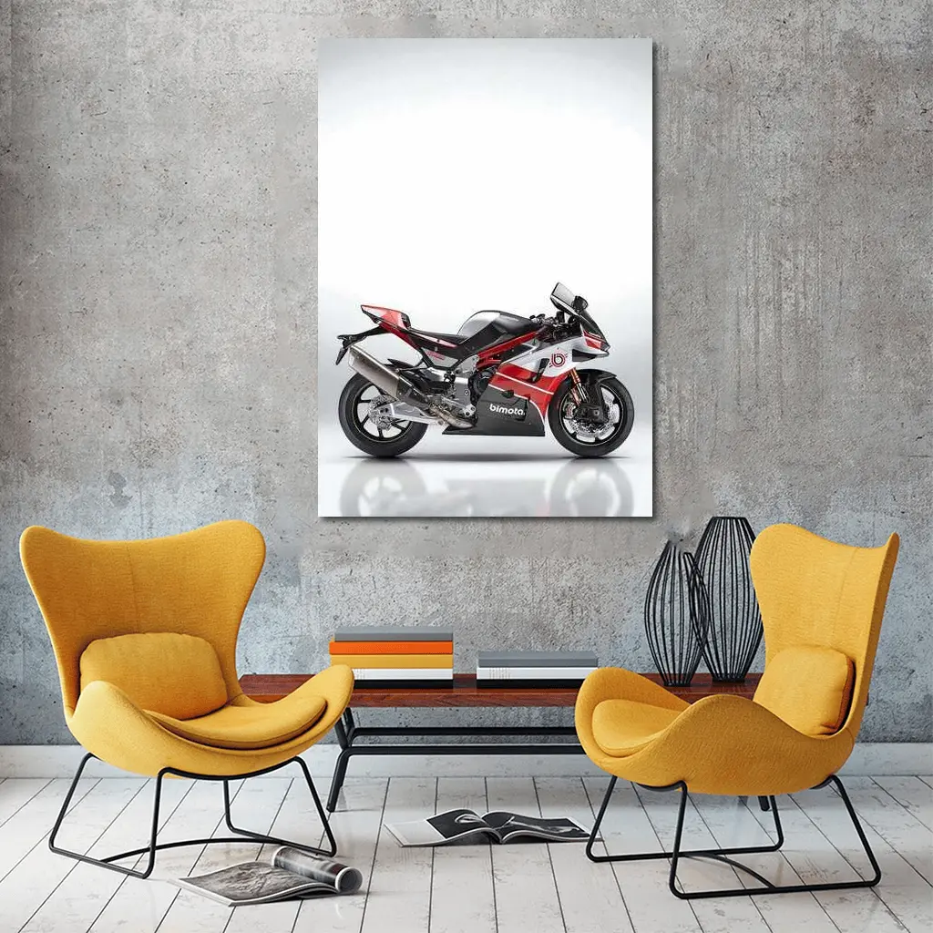 Bimota Superbike Red Silver Studio Shot – Wall Art