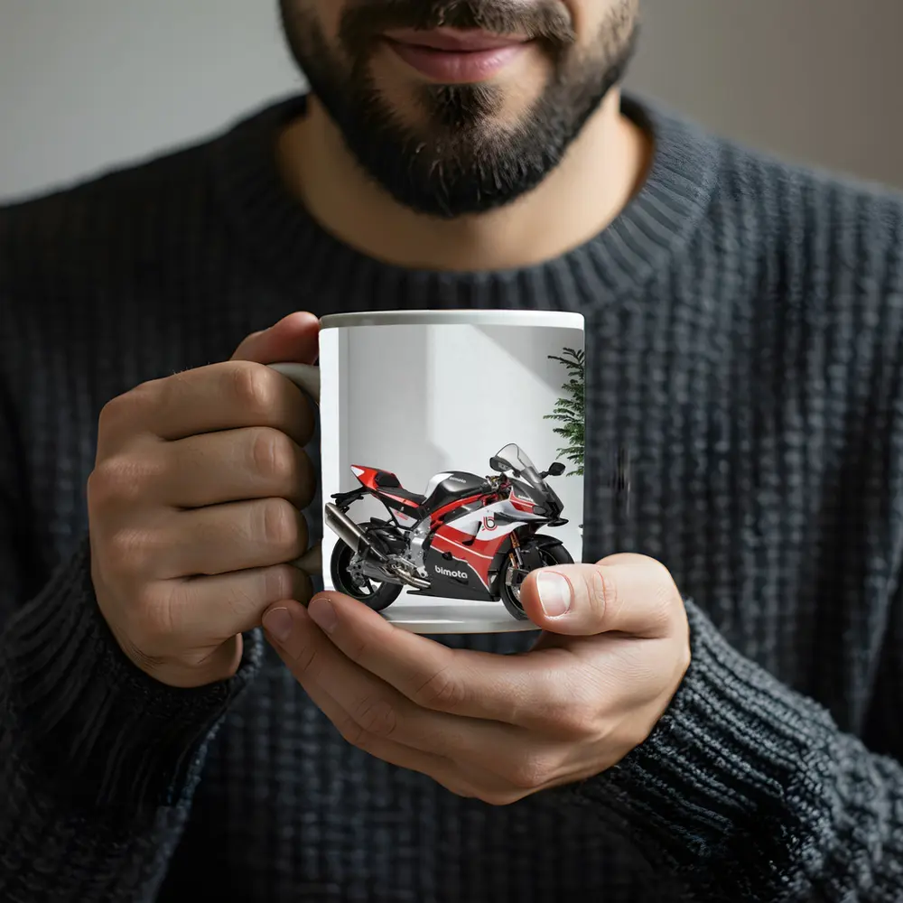 Bimota Superbike Red Black Minimalist Studio – Mugs