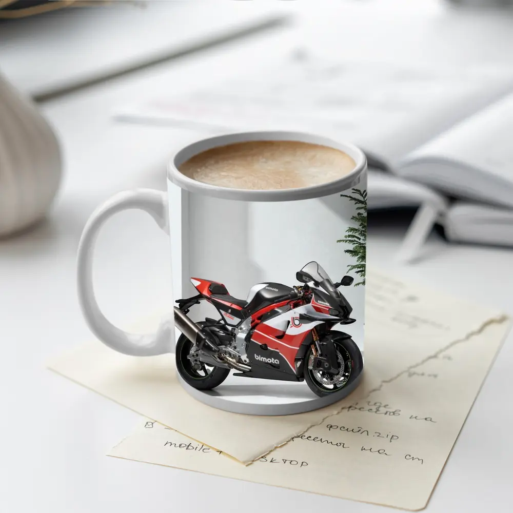 Bimota Superbike Red Black Minimalist Studio – Mugs