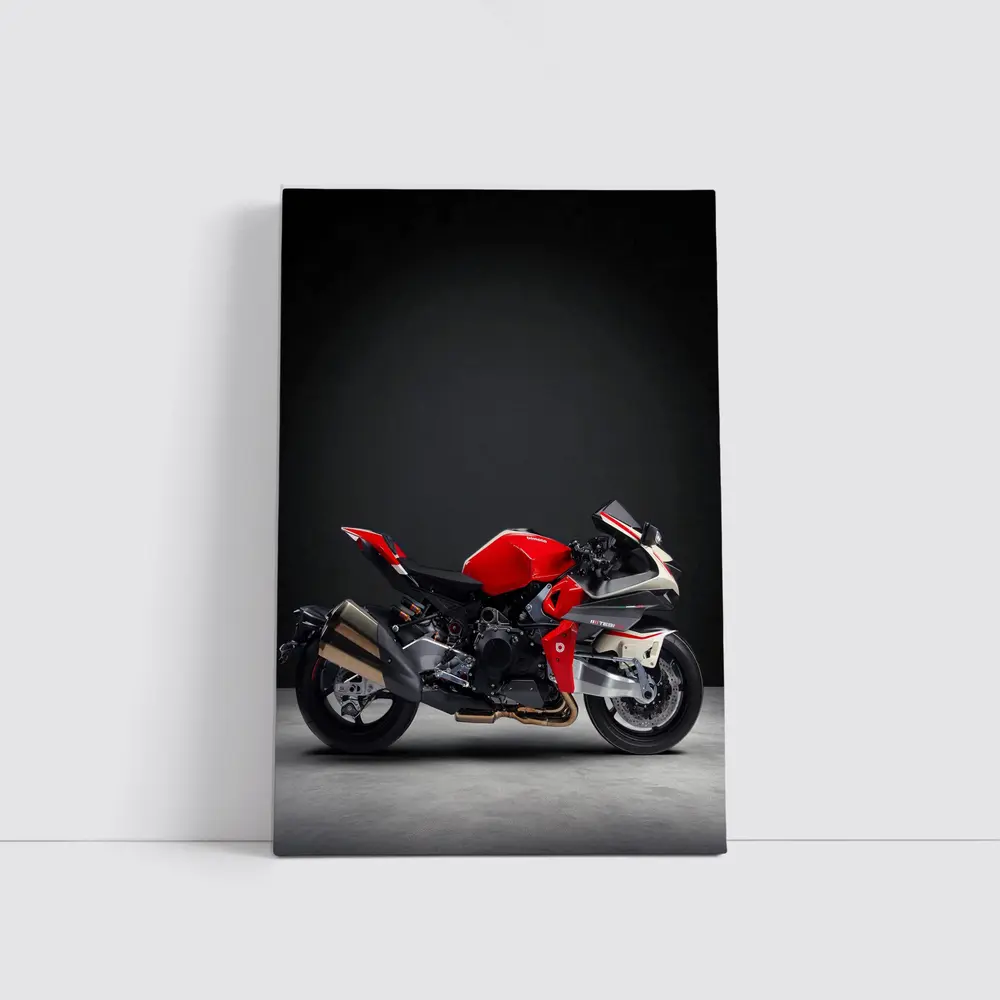 MV Agusta Sport Bike Red Dark Background – Wall Art