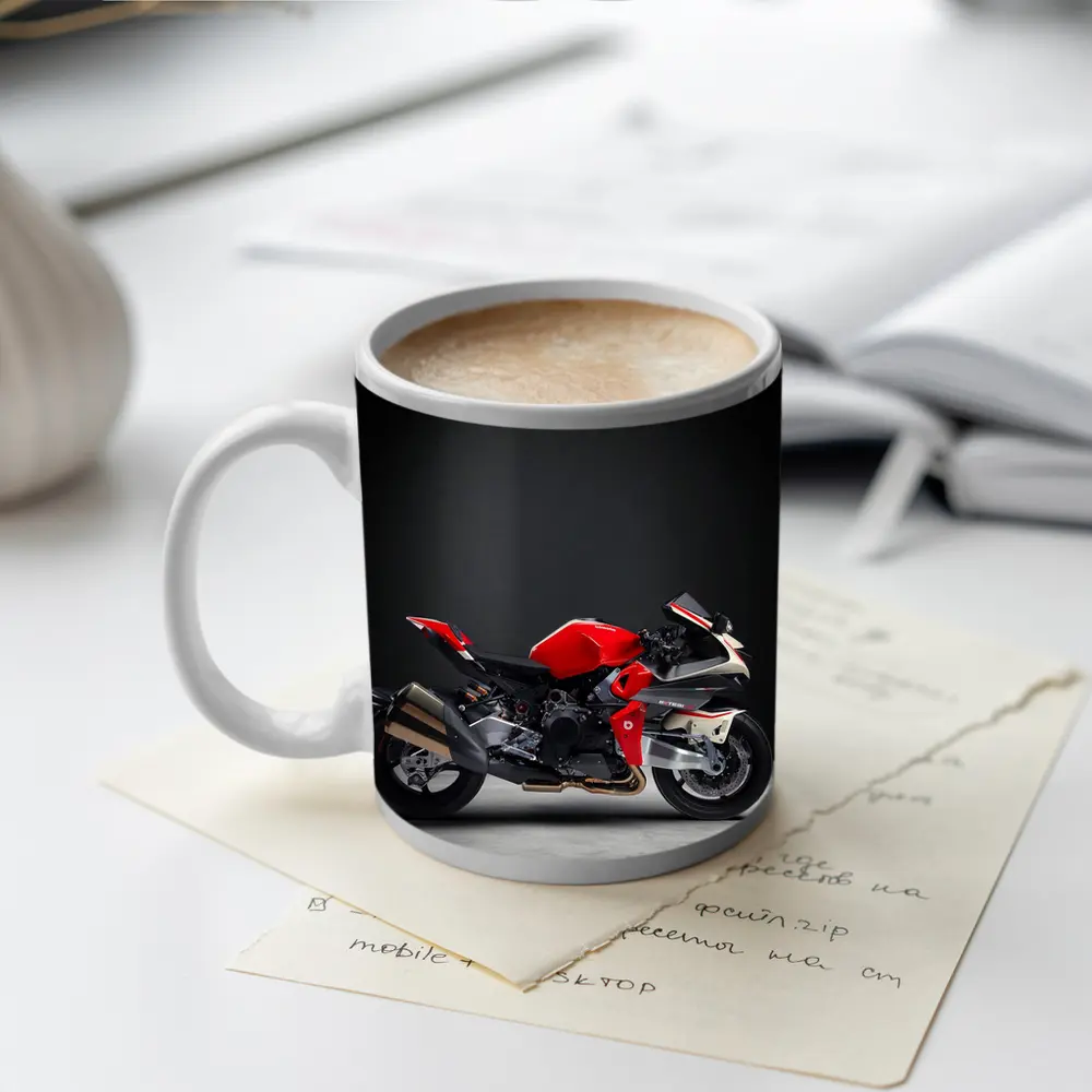 MV Agusta Sport Bike Red Dark Background – Mugs