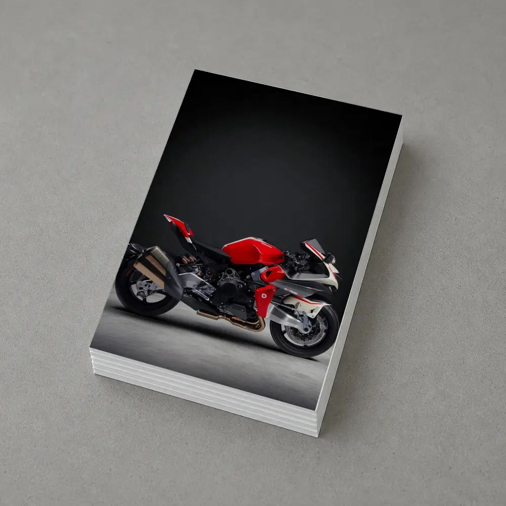 MV Agusta Sport Bike Red Dark Background – Postcards