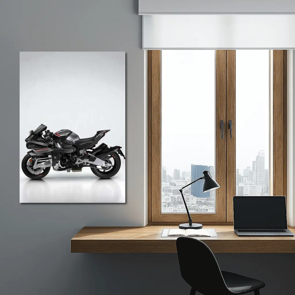 Kawasaki Ninja H2 Black Sport Bike – Wall Art