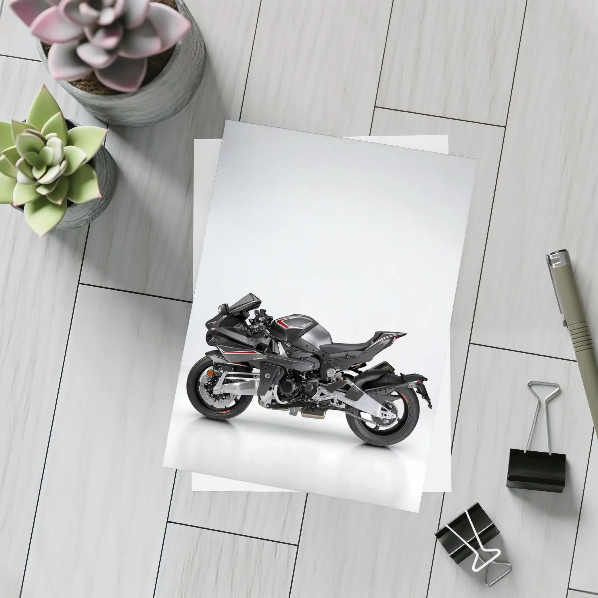 Kawasaki Ninja H2 Black Sport Bike – Postcards