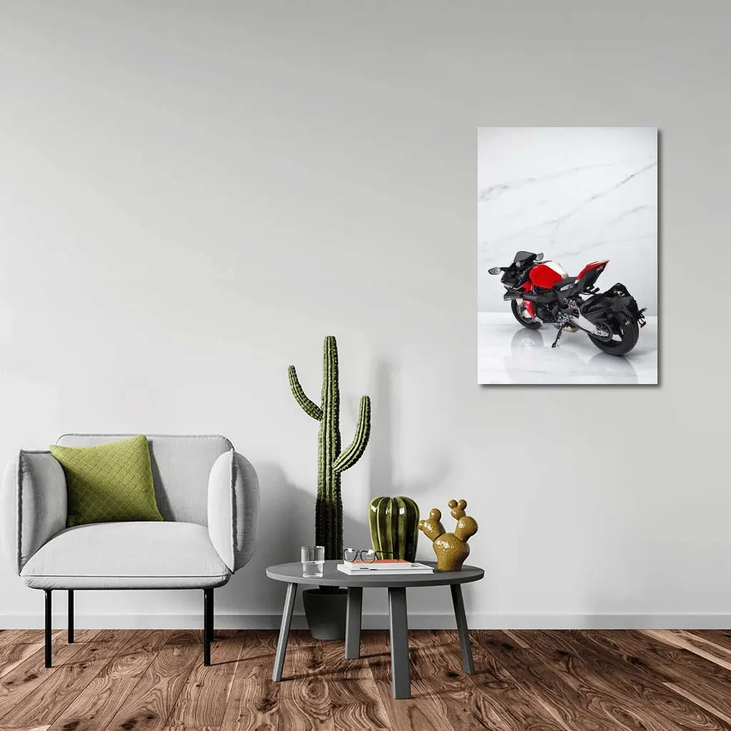 Red MV Agusta Sport Bike Marble Background – Wall Art