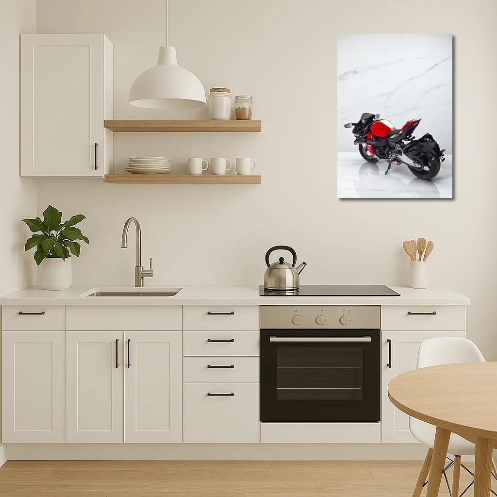 Red MV Agusta Sport Bike Marble Background – Wall Art