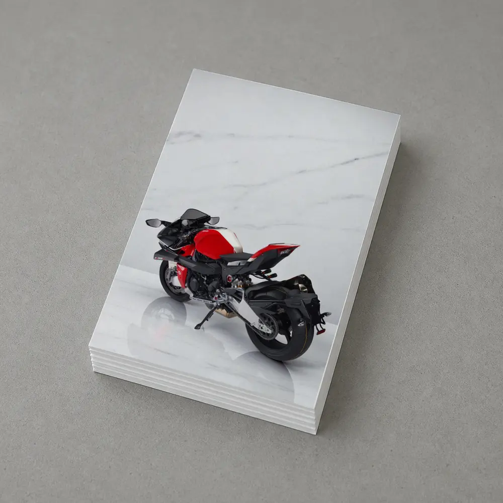 Red MV Agusta Sport Bike Marble Background – Postcards