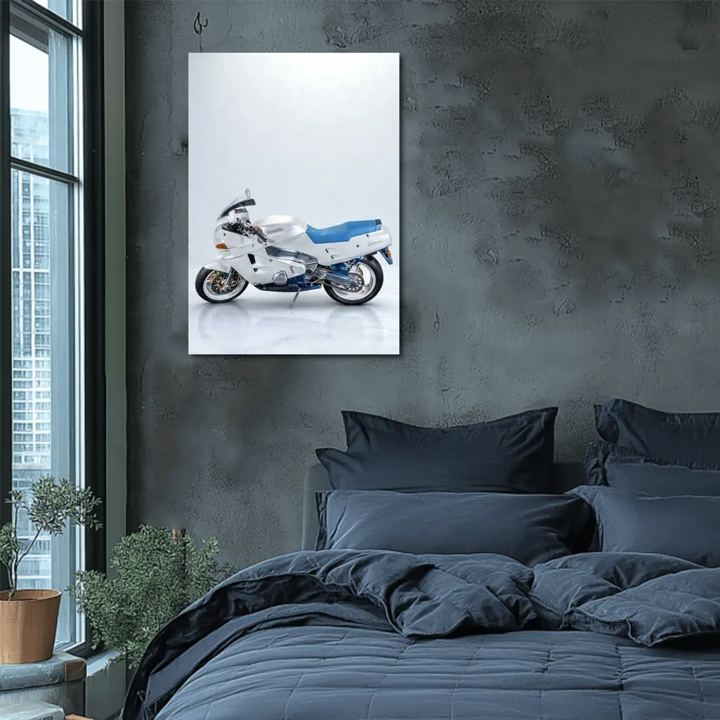 Bimota Motorcycle White Blue Studio Shot – Wall Art
