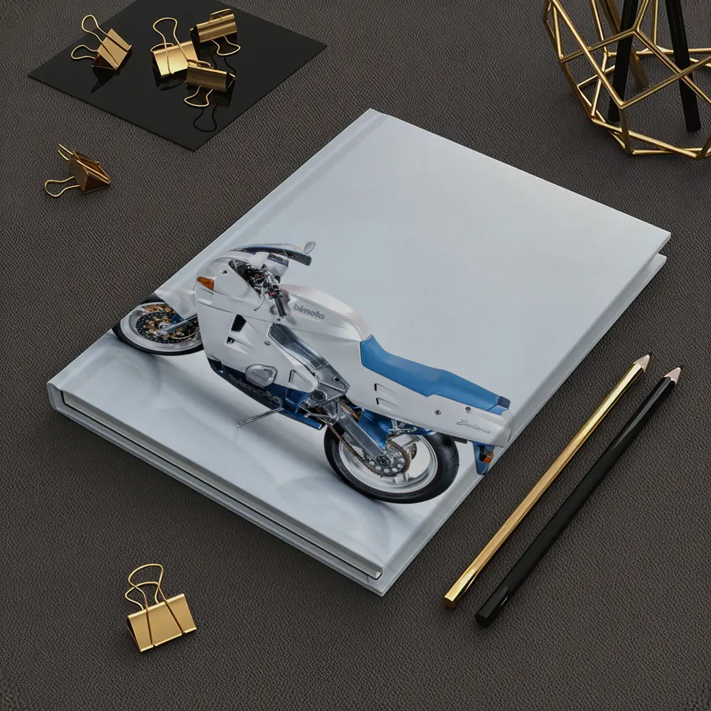 Bimota Motorcycle White Blue Studio Shot – Notebooks