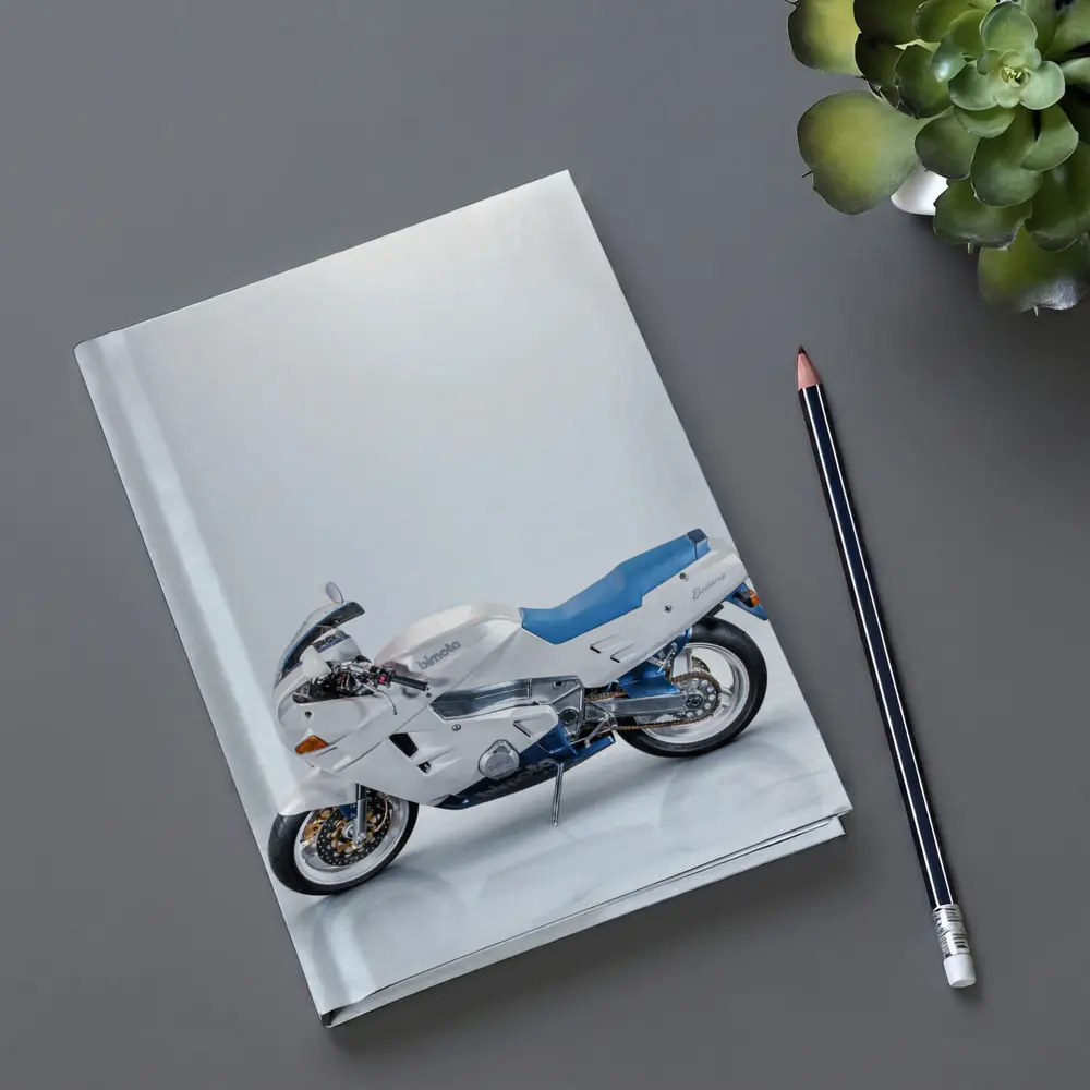 Bimota Motorcycle White Blue Studio Shot – Notebooks
