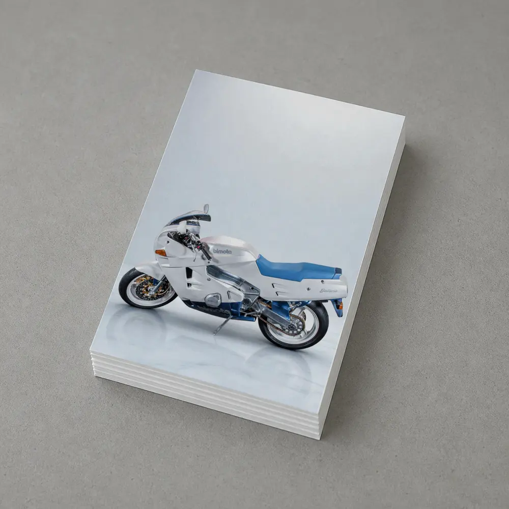 Bimota Motorcycle White Blue Studio Shot – Postcards