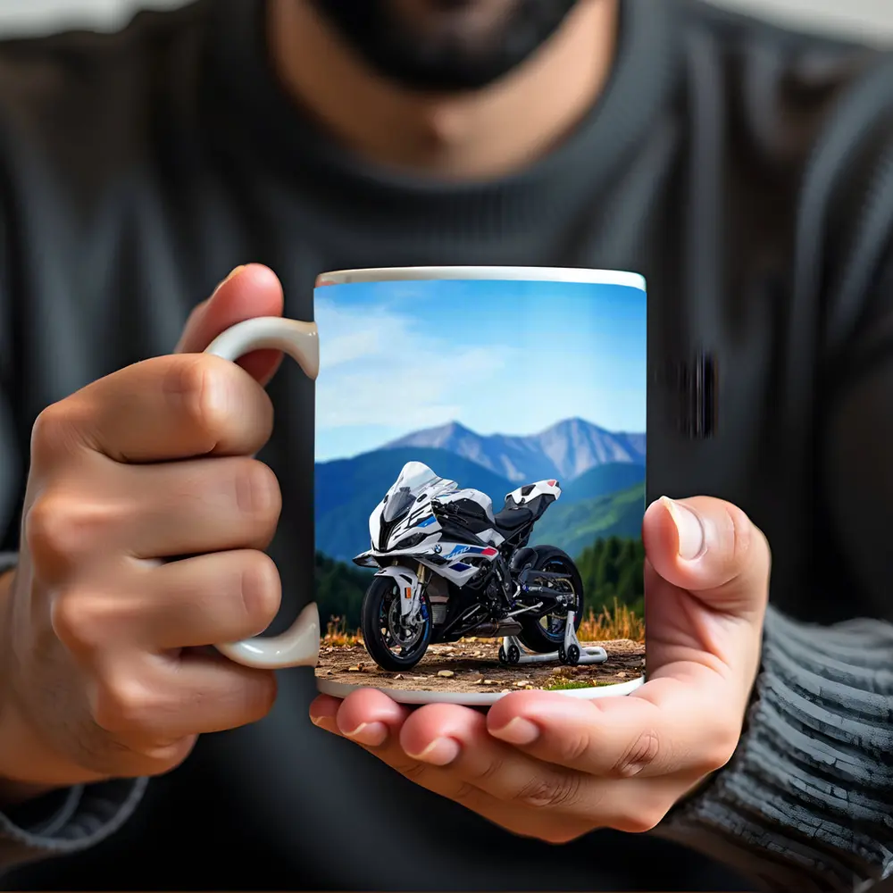 BMW S1000RR Sport Bike Mountain Backdrop – Mugs