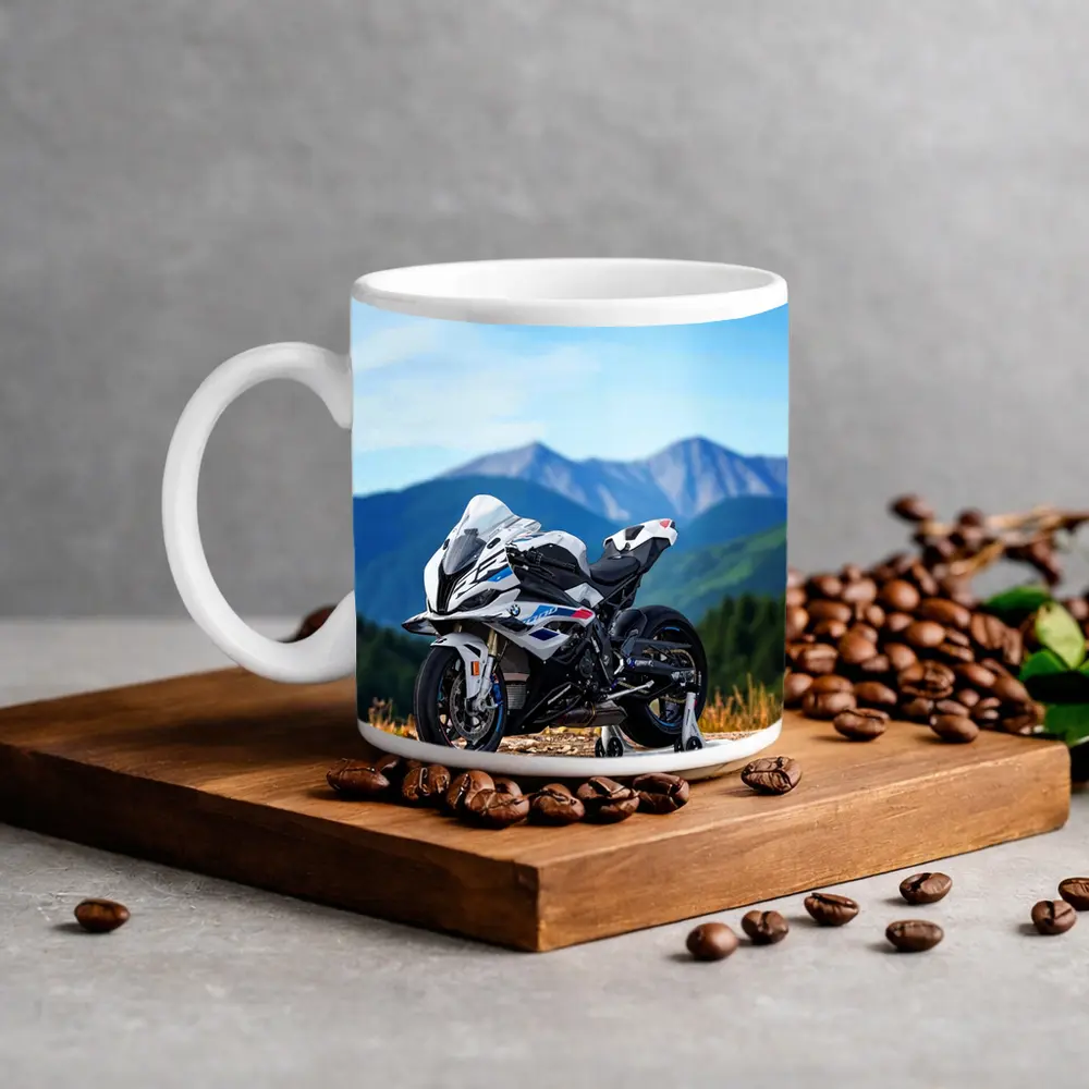 BMW S1000RR Sport Bike Mountain Backdrop – Mugs