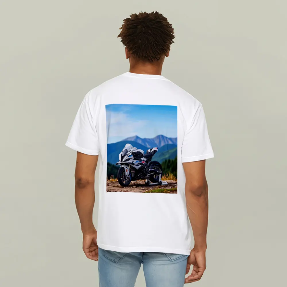 BMW S1000RR Sport Bike Mountain Backdrop – T-Shirts