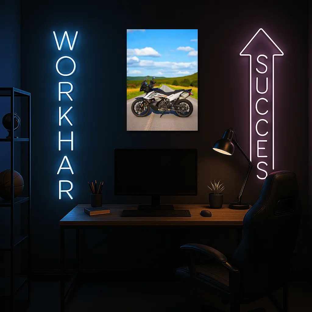 KTM Adventure Motorcycle On Open Country Road – Wall Art