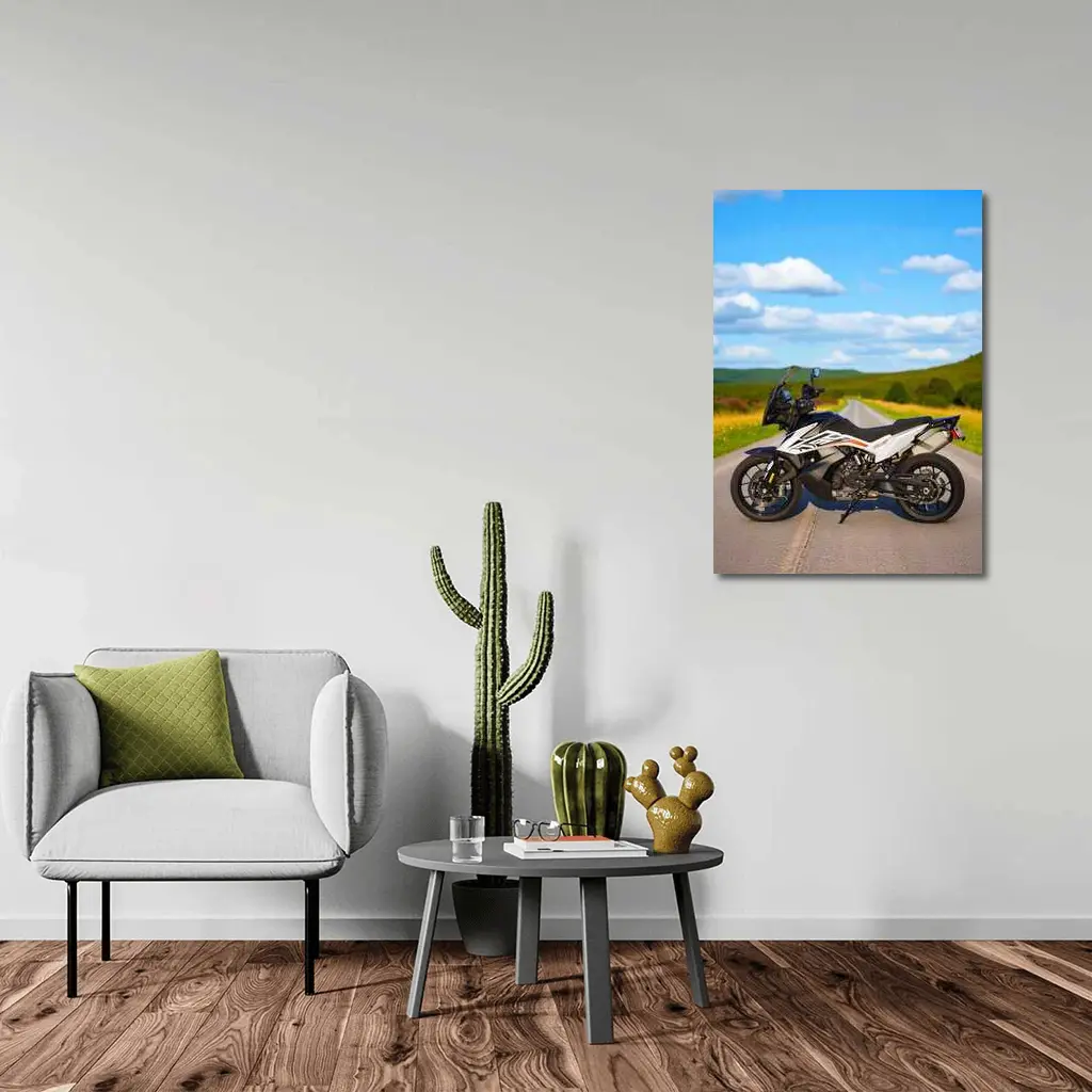 KTM Adventure Motorcycle On Open Country Road – Wall Art