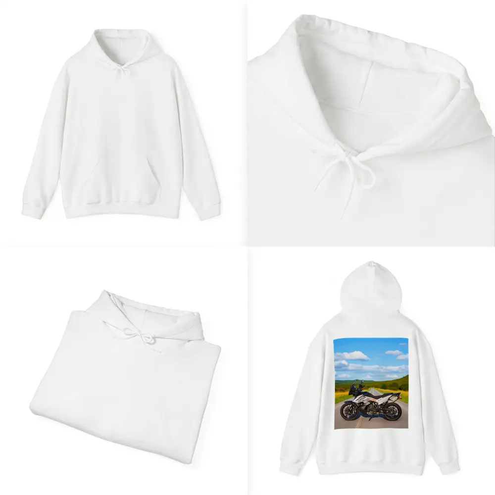 KTM Adventure Motorcycle On Open Country Road – Hoodies