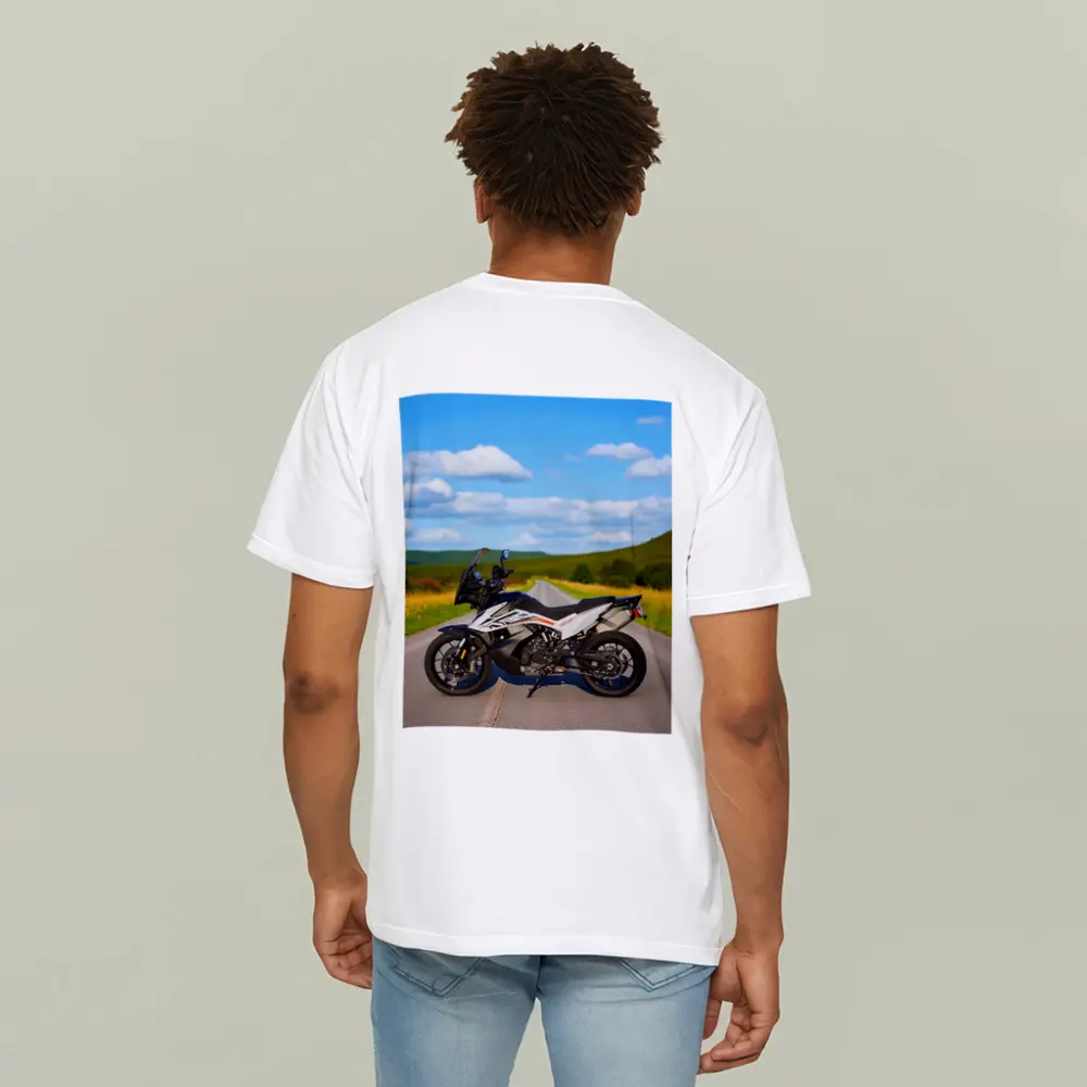 KTM Adventure Motorcycle On Open Country Road – T-Shirts