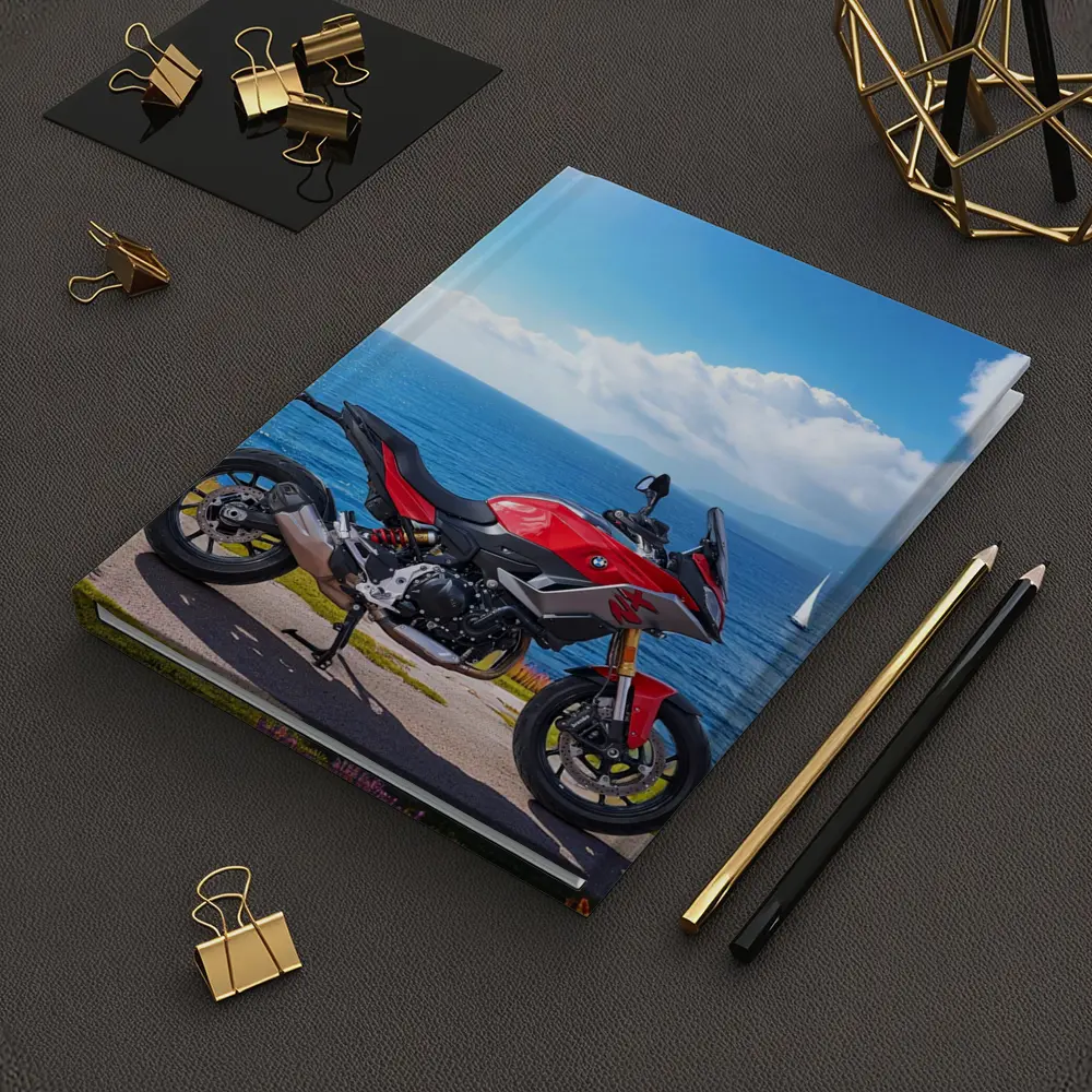 BMW Motorcycle Red Coastal Ocean Blue Sky – Notebooks