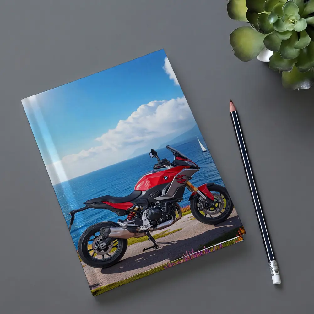 BMW Motorcycle Red Coastal Ocean Blue Sky – Notebooks