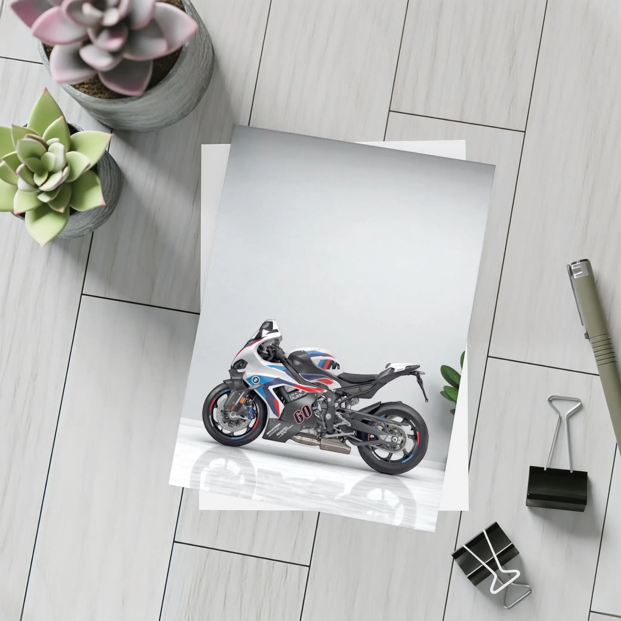 BMW M RR Sport Bike White Room – Postcards