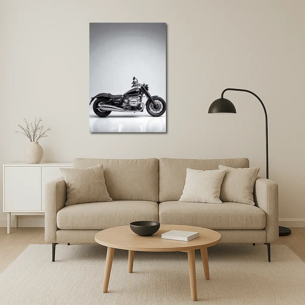 BMW R18 Cruiser Motorcycle Gray Studio Background – Wall Art