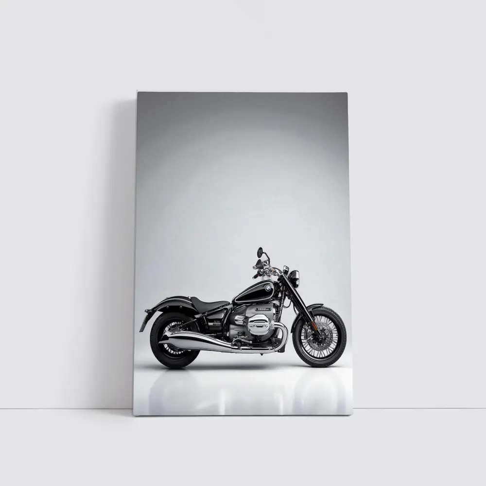 BMW R18 Cruiser Motorcycle Gray Studio Background – Wall Art