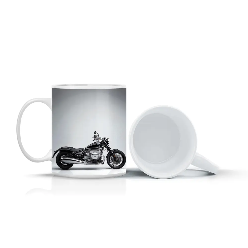 BMW R18 Cruiser Motorcycle Gray Studio Background – Mugs