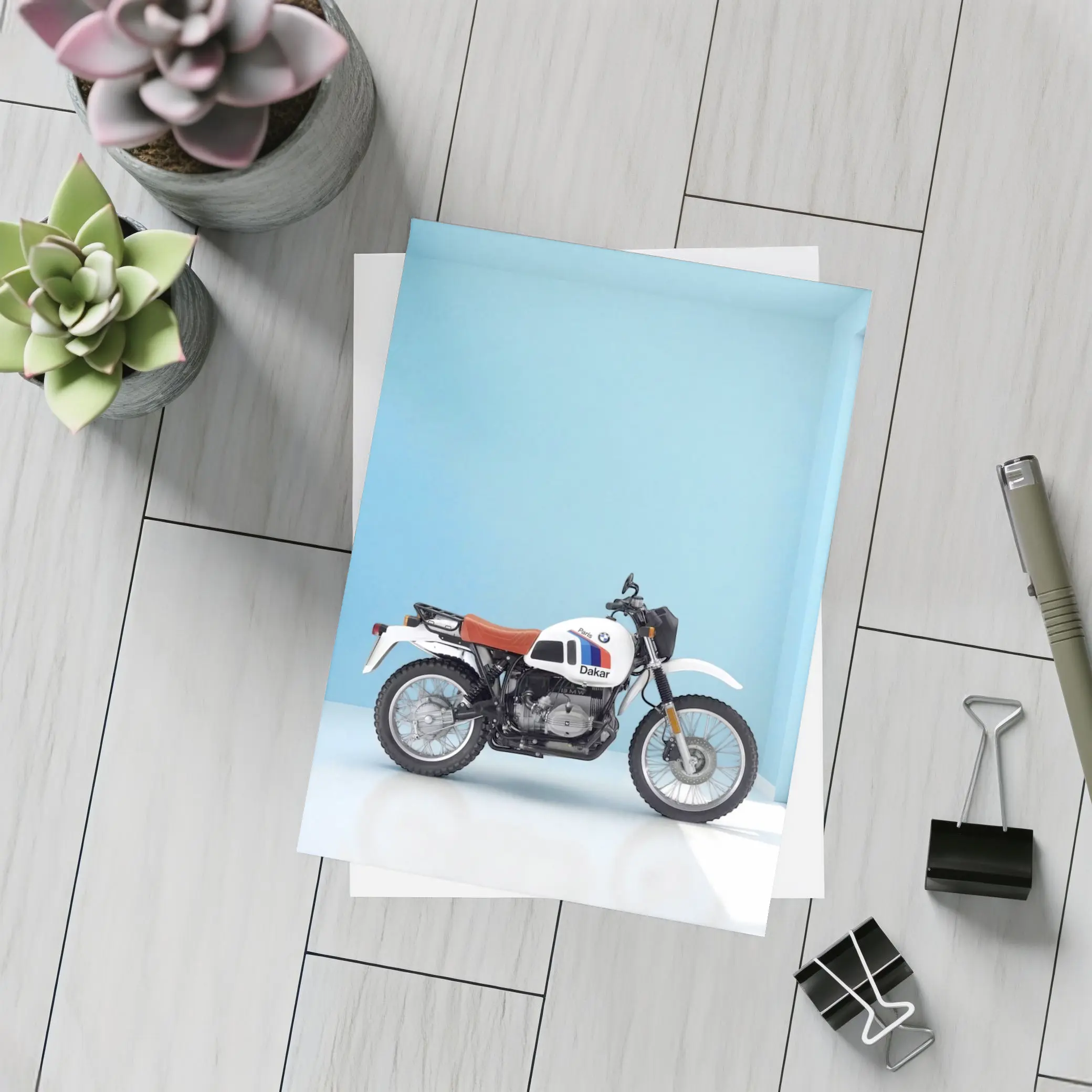 BMW Paris Dakar Motorcycle Blue Studio – Postcards
