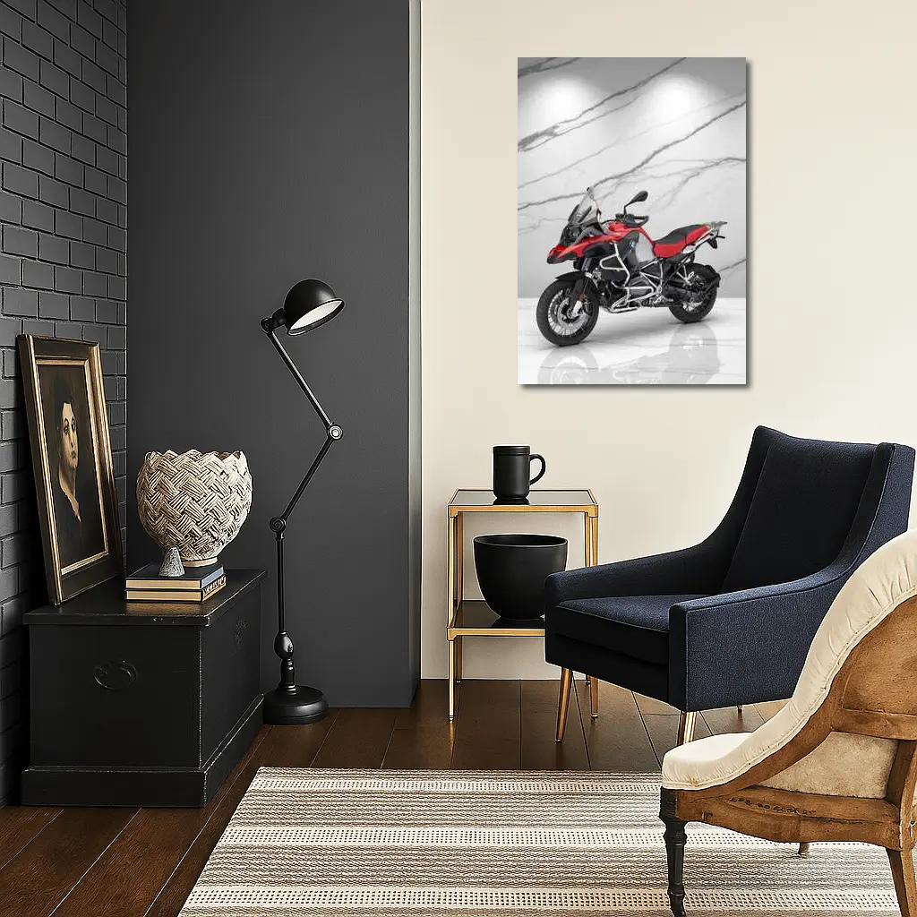 BMW R1250GS Adventure Motorcycle Marble Background – Wall Art