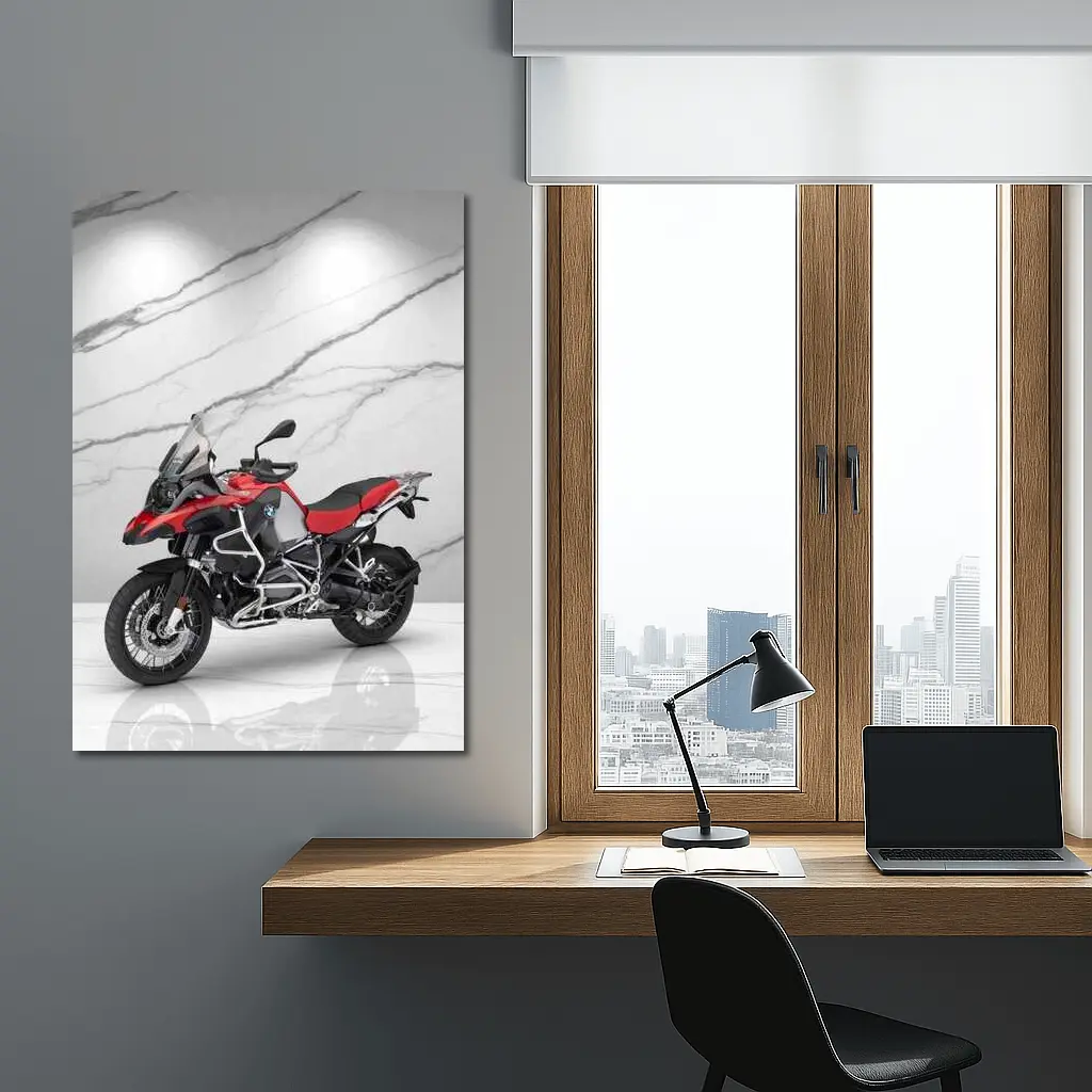 BMW R1250GS Adventure Motorcycle Marble Background – Wall Art