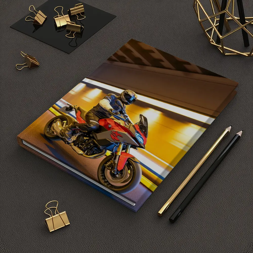 BMW Motorcycle Rider Speeding Through Tunnel – Notebooks